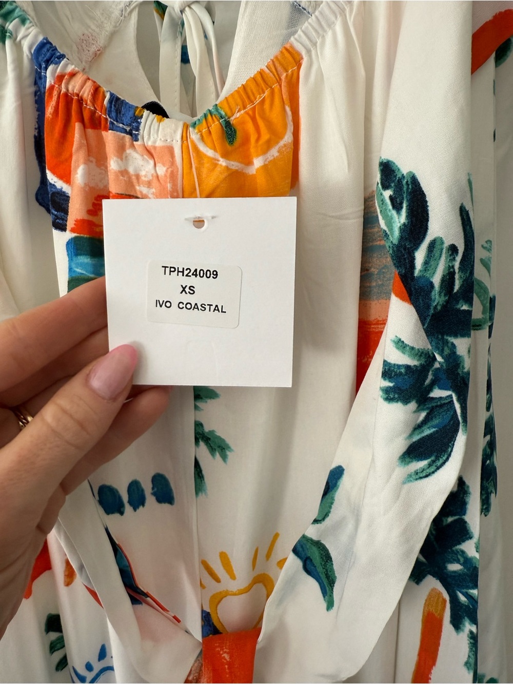 Paper Heart Printed Maxi Dress with Tie Front Size Small NWT - Picture 4 of 5